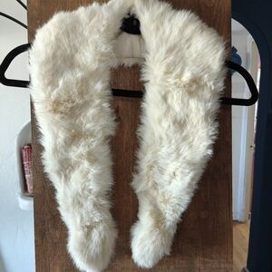 Vintage Genuine Rabbit Fur Satin Lined Stole